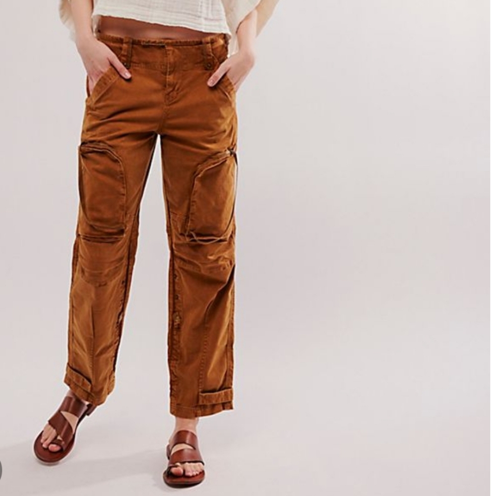 Free People 'We The Free' Sz L Brown Cargo Pants